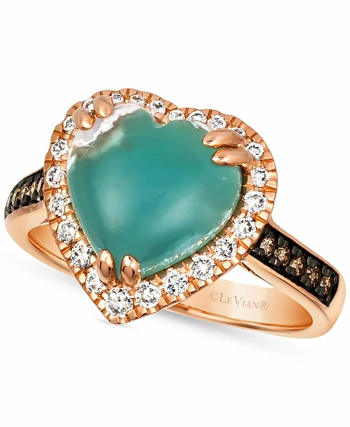 Le Vian Aquaprase Candy (3-1/5 Ct. T.w.) & Diamond (1/3 Ct. T.w.) Heart Ring In 14k Rose Gold 1 Le Vian Aquaprase Candy (3-1/5 Ct. T.w.) & Diamond (1/3 Ct. T.w.) Heart Ring In 14k Rose Gold