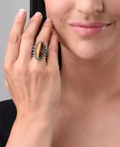 American West Sterling Silver Gemstone Oval Ring -rings shop 21444600 fpx