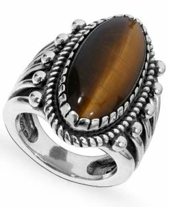 American West Sterling Silver Gemstone Oval Ring
