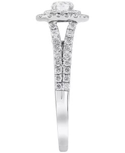Macy's Diamond Double Halo Engagement Ring (1 Ct. T.w.) In 14k White Gold -rings shop 21489217 fpx