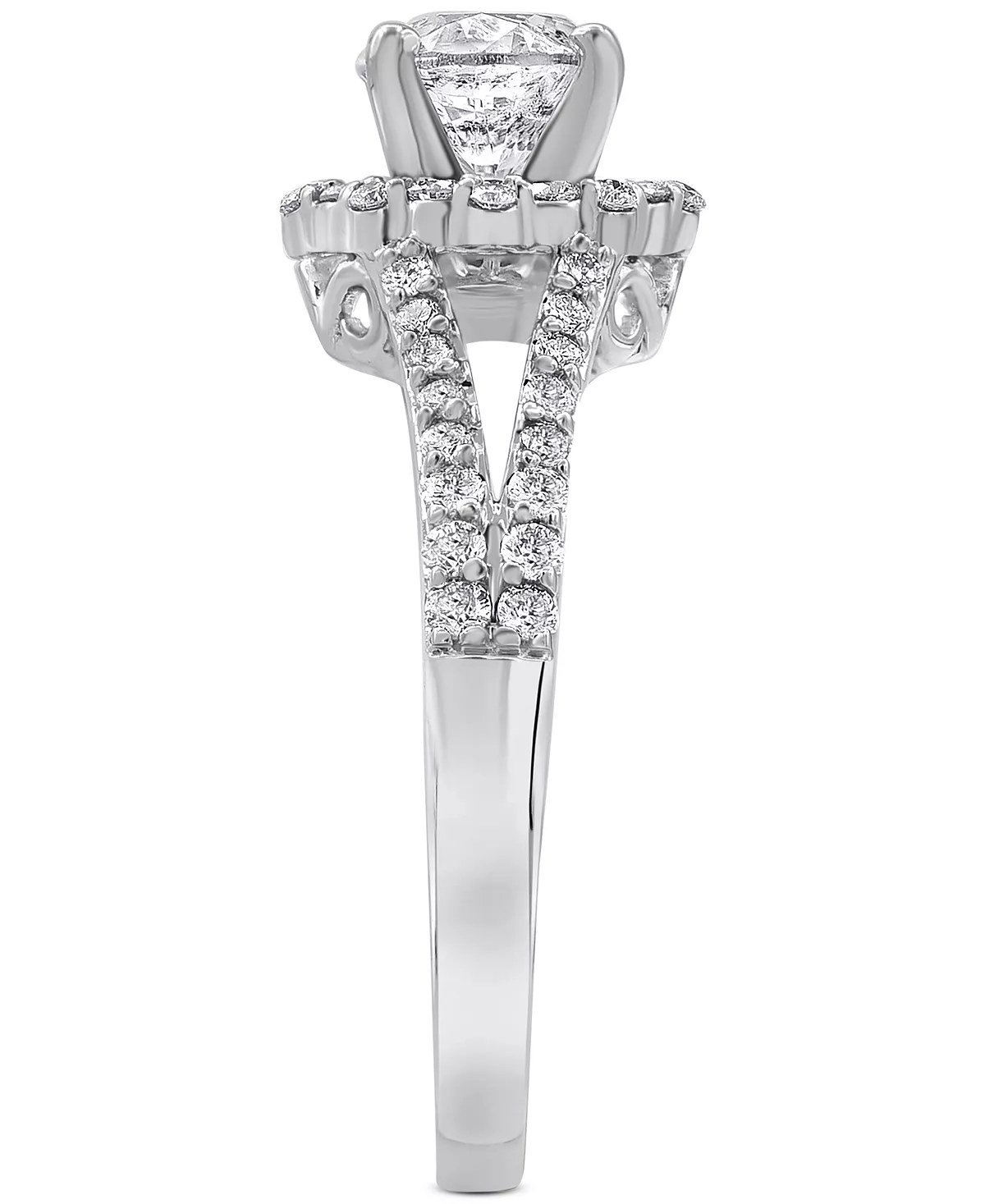 Macy's Diamond Raised Gallery Halo Engagement Ring (1-1/2 Ct. T.w.) In 14k White Gold 4 Macy's Diamond Raised Gallery Halo Engagement Ring (1-1/2 Ct. T.w.) In 14k White Gold - Image 4