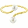 Giani Bernini Cultured Freshwater Pearl (4 & 5mm) Bypass Ring, Created For Macy's