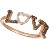Le Vian Chocolate Diamond (1/10 Ct. T.w.) & Vanilla Diamond Accent Love Ring In 14k Rose Gold