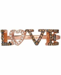 Le Vian Chocolate Diamond (1/10 Ct. T.w.) & Vanilla Diamond Accent Love Ring In 14k Rose Gold -rings shop 21602442 fpx