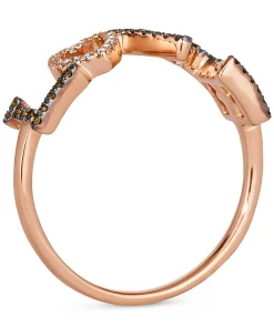 Le Vian Chocolate Diamond (1/10 Ct. T.w.) & Vanilla Diamond Accent Love Ring In 14k Rose Gold -rings shop 21602443 fpx