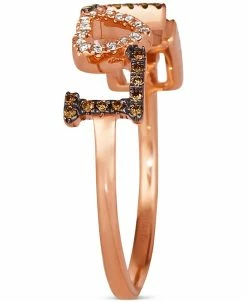 Le Vian Chocolate Diamond (1/10 Ct. T.w.) & Vanilla Diamond Accent Love Ring In 14k Rose Gold -rings shop 21602444 fpx