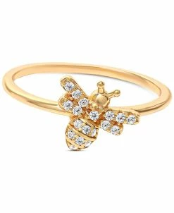 Giani Bernini Cubic Zirconia Bee Ring In 18k Gold-Plated Sterling Silver, Created For Macy's