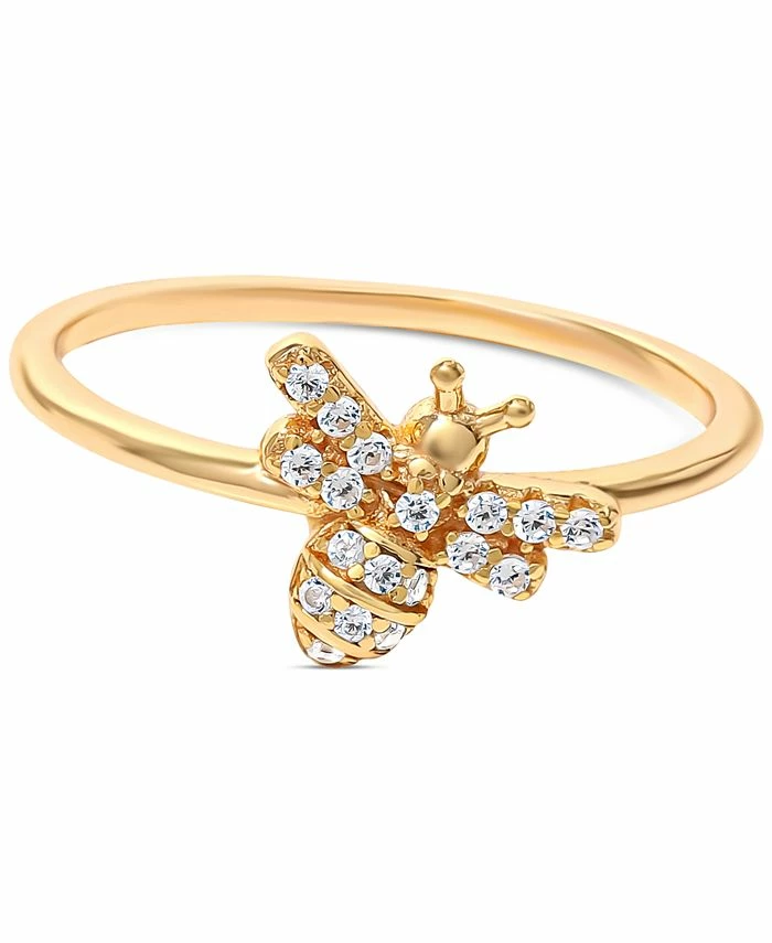 Giani Bernini Cubic Zirconia Bee Ring In 18k Gold-Plated Sterling Silver, Created For Macy's 1 Giani Bernini Cubic Zirconia Bee Ring In 18k Gold-Plated Sterling Silver, Created For Macy's