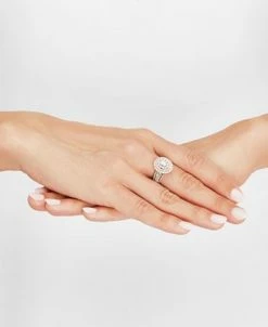 Macy's Diamond Oval Multi-Halo Engagement Ring (1-1/2 Ct. T.w.) In 14k Rose Gold -rings shop 21671056 fpx