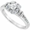 Macy's Diamond Halo Engagement Ring (3/4 Ct. T.w.) In 14k White Gold