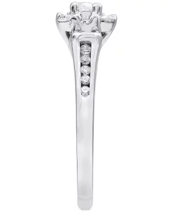 Macy's Diamond Halo Engagement Ring (3/4 Ct. T.w.) In 14k White Gold -rings shop 21682783 fpx