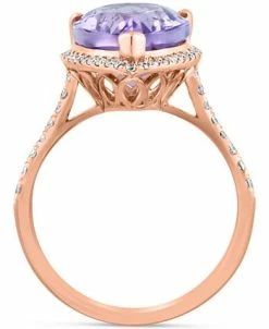 EFFY Collection ® Pink Amethyst (5-1/3 Ct. T.w.) & Diamond (1/3 Ct. T.w.) Teardrop Statement Ring In 14k Rose Gold -rings shop 21695913 fpx