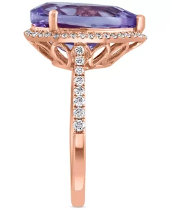 EFFY Collection ® Pink Amethyst (5-1/3 Ct. T.w.) & Diamond (1/3 Ct. T.w.) Teardrop Statement Ring In 14k Rose Gold -rings shop 21695914 fpx
