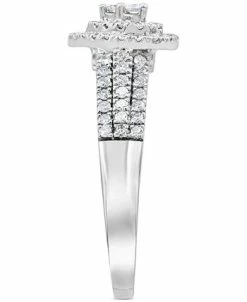 Macy's Diamond Heart Halo Ring (1/2 Ct. T.w.) In 10k White Gold -rings shop 21711515 fpx