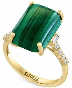EFFY Collection ® Malachite & Diamond (1/5 Ct. T.w.) Statement Ring In 14k Gold
