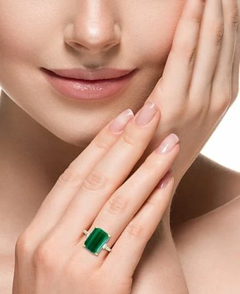 EFFY Collection ® Malachite & Diamond (1/5 Ct. T.w.) Statement Ring In 14k Gold 2 EFFY Collection ® Malachite & Diamond (1/5 Ct. T.w.) Statement Ring In 14k Gold - Image 2