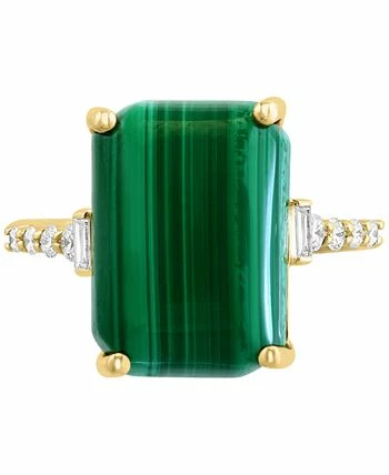 EFFY Collection ® Malachite & Diamond (1/5 Ct. T.w.) Statement Ring In 14k Gold 3 EFFY Collection ® Malachite & Diamond (1/5 Ct. T.w.) Statement Ring In 14k Gold - Image 3