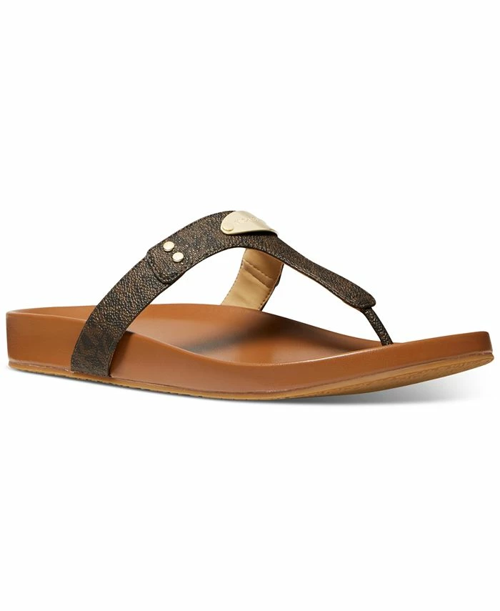 Michael Kors Women's MK Plate Flat Sandals 1 Michael Kors Women's MK Plate Flat Sandals