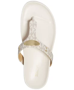 Michael Kors Women's MK Plate Flat Sandals 9 Michael Kors Women's MK Plate Flat Sandals -rings shop 21725073 fpx