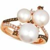 Le Vian Lla Pearl (6-9mm) & Diamond (3/8 Ct. T.w.) Cluster Ring In 14k Rose Gold