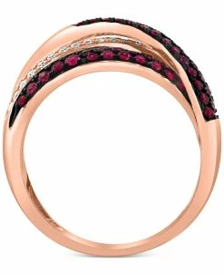 EFFY Collection ® Ruby (1/2 Ct. T.w.) & Diamond (1/4 Ct. T.w.) Crossover Ring In 14k Rose Gold -rings shop 21760657 fpx