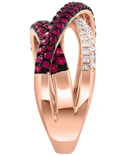 EFFY Collection ® Ruby (1/2 Ct. T.w.) & Diamond (1/4 Ct. T.w.) Crossover Ring In 14k Rose Gold -rings shop 21760668 fpx