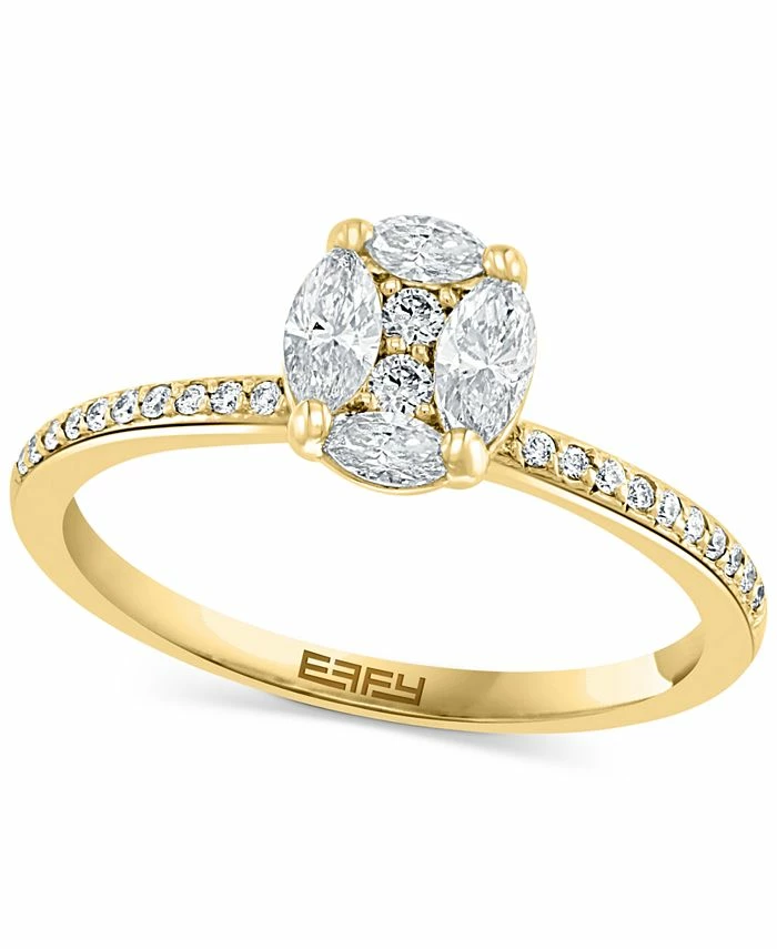 EFFY Collection ® Diamond Marquise & Round Cluster Engagement Ring (3/8 Ct. T.w.) In 14k Gold 1 EFFY Collection ® Diamond Marquise & Round Cluster Engagement Ring (3/8 Ct. T.w.) In 14k Gold