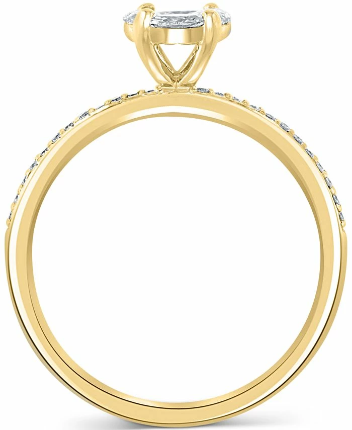 EFFY Collection ® Diamond Marquise & Round Cluster Engagement Ring (3/8 Ct. T.w.) In 14k Gold 4 EFFY Collection ® Diamond Marquise & Round Cluster Engagement Ring (3/8 Ct. T.w.) In 14k Gold - Image 4