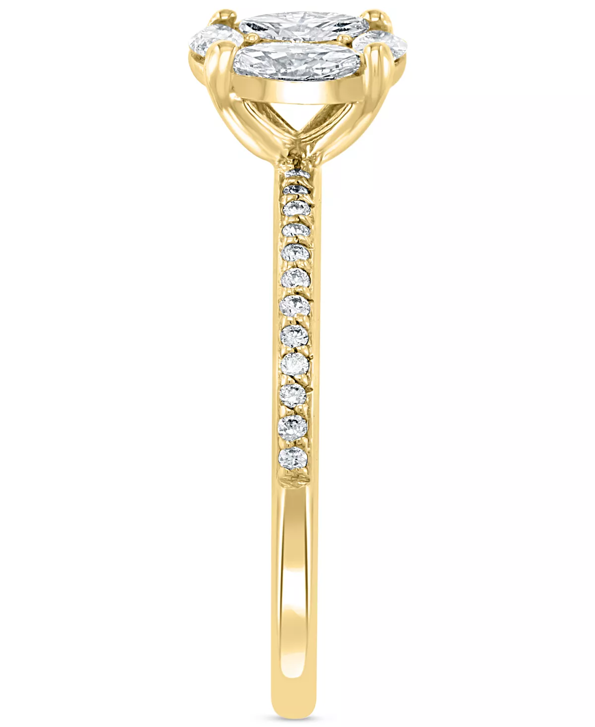 EFFY Collection ® Diamond Marquise & Round Cluster Engagement Ring (3/8 Ct. T.w.) In 14k Gold 5 EFFY Collection ® Diamond Marquise & Round Cluster Engagement Ring (3/8 Ct. T.w.) In 14k Gold - Image 5