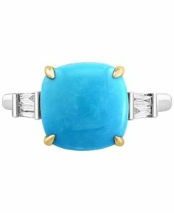 EFFY Collection ® Turquoise & Diamond (1/6 Ct. T.w.) Ring In 14k Two-Tone Gold -rings shop 21826299 fpx