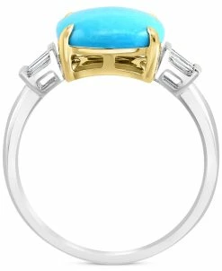 EFFY Collection ® Turquoise & Diamond (1/6 Ct. T.w.) Ring In 14k Two-Tone Gold -rings shop 21826300 fpx