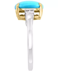 EFFY Collection ® Turquoise & Diamond (1/6 Ct. T.w.) Ring In 14k Two-Tone Gold -rings shop 21826301 fpx