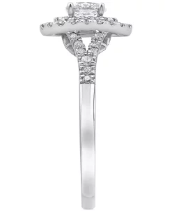 Macy's Diamond Oval Halo Engagement Ring (1 Ct. T.w.) In 18k White Gold -rings shop 21880189 fpx