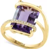 EFFY Collection ® Amethyst (4-3/4 Ct. T.w.) & Diamond (1/8 Ct. T.w.) Statement Ring In 14k Gold