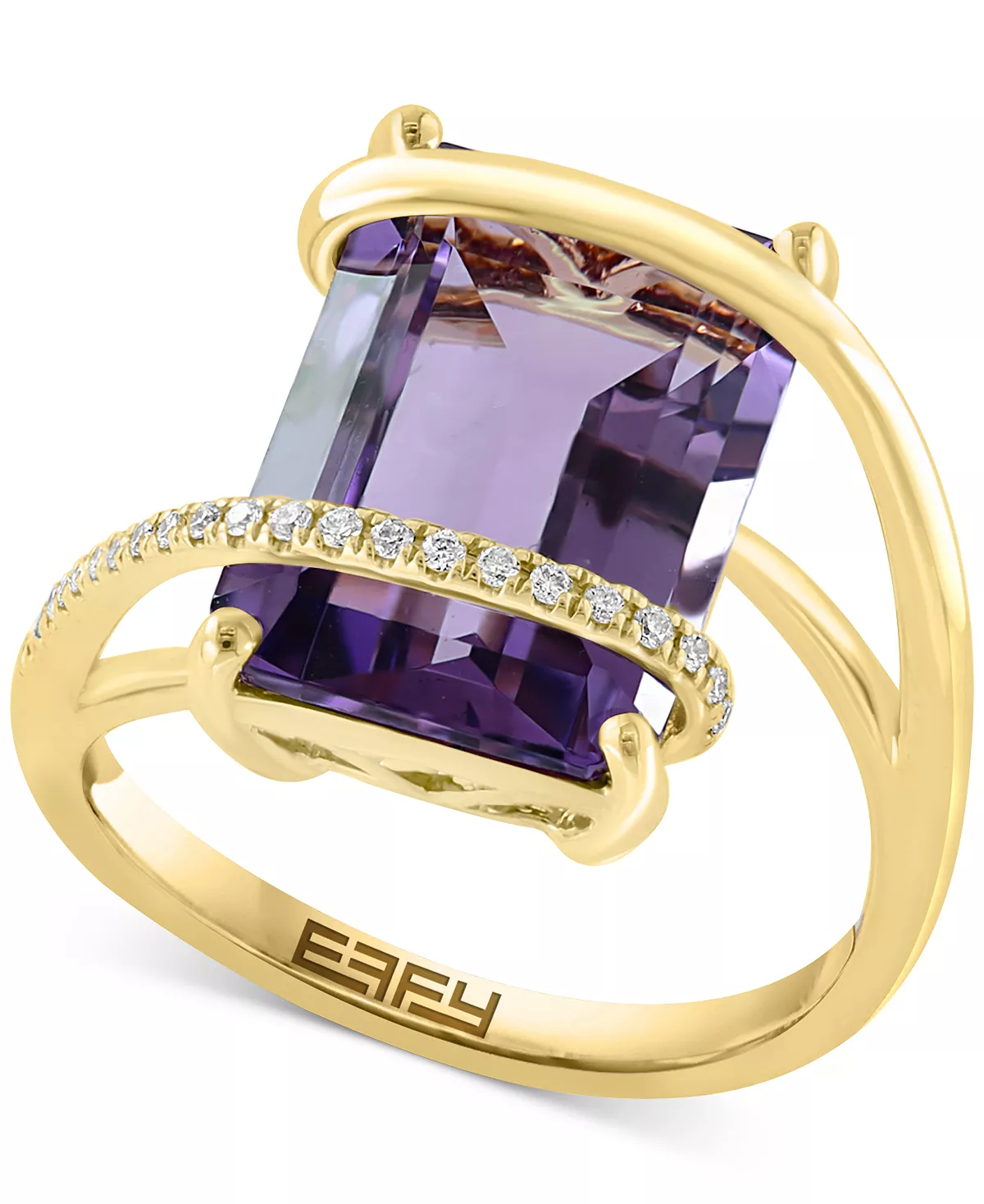 EFFY Collection ® Amethyst (4-3/4 Ct. T.w.) & Diamond (1/8 Ct. T.w.) Statement Ring In 14k Gold 1 EFFY Collection ® Amethyst (4-3/4 Ct. T.w.) & Diamond (1/8 Ct. T.w.) Statement Ring In 14k Gold