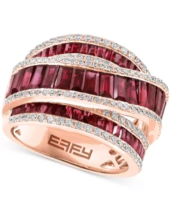 EFFY Collection ® Ruby (3-3/4 Ct. T.w.) & Diamond (3/4 Ct. T.w.) Crossover Statement Ring In 14k Rose Gold