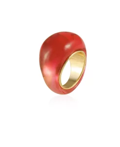 Vince Camuto Gold-Tone And Mixed Red Pink Cocktail Ring