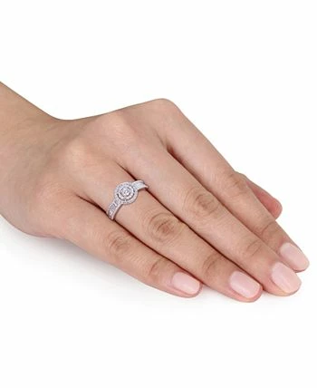 Macy's Diamond Halo Baguette Engagement Ring (3/4 Ct. T.w.) In 14k White Gold 2 Macy's Diamond Halo Baguette Engagement Ring (3/4 Ct. T.w.) In 14k White Gold - Image 2