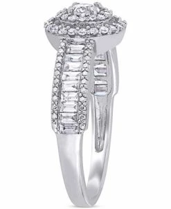 Macy's Diamond Halo Baguette Engagement Ring (3/4 Ct. T.w.) In 14k White Gold 8 Macy's Diamond Halo Baguette Engagement Ring (3/4 Ct. T.w.) In 14k White Gold -rings shop 22102191 fpx