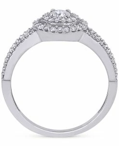 Macy's Diamond Halo Baguette Engagement Ring (3/4 Ct. T.w.) In 14k White Gold 9 Macy's Diamond Halo Baguette Engagement Ring (3/4 Ct. T.w.) In 14k White Gold -rings shop 22102193 fpx