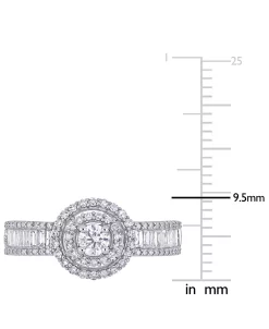 Macy's Diamond Halo Baguette Engagement Ring (3/4 Ct. T.w.) In 14k White Gold 10 Macy's Diamond Halo Baguette Engagement Ring (3/4 Ct. T.w.) In 14k White Gold -rings shop 22102194 fpx