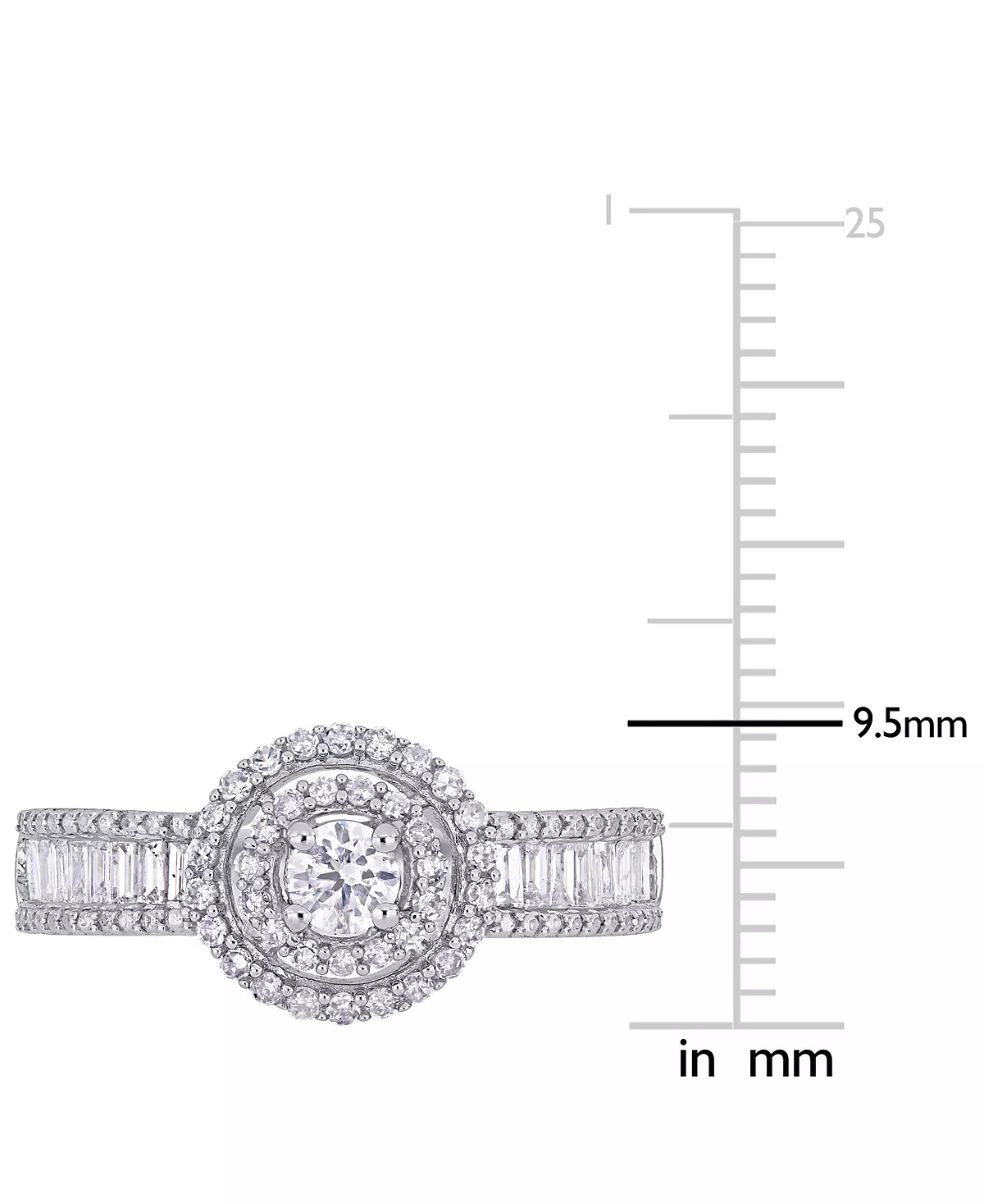 Macy's Diamond Halo Baguette Engagement Ring (3/4 Ct. T.w.) In 14k White Gold 5 Macy's Diamond Halo Baguette Engagement Ring (3/4 Ct. T.w.) In 14k White Gold - Image 5