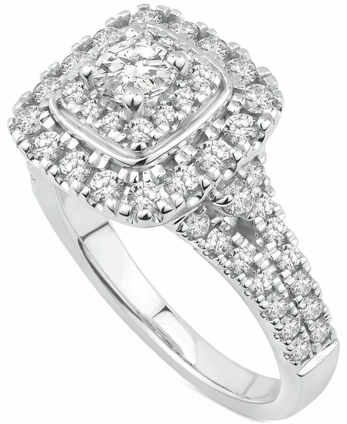 Macy's Diamond Halo Cluster Engagement Ring (1-3/8 Ct. T.w.) In 14k White Gold 1 Macy's Diamond Halo Cluster Engagement Ring (1-3/8 Ct. T.w.) In 14k White Gold