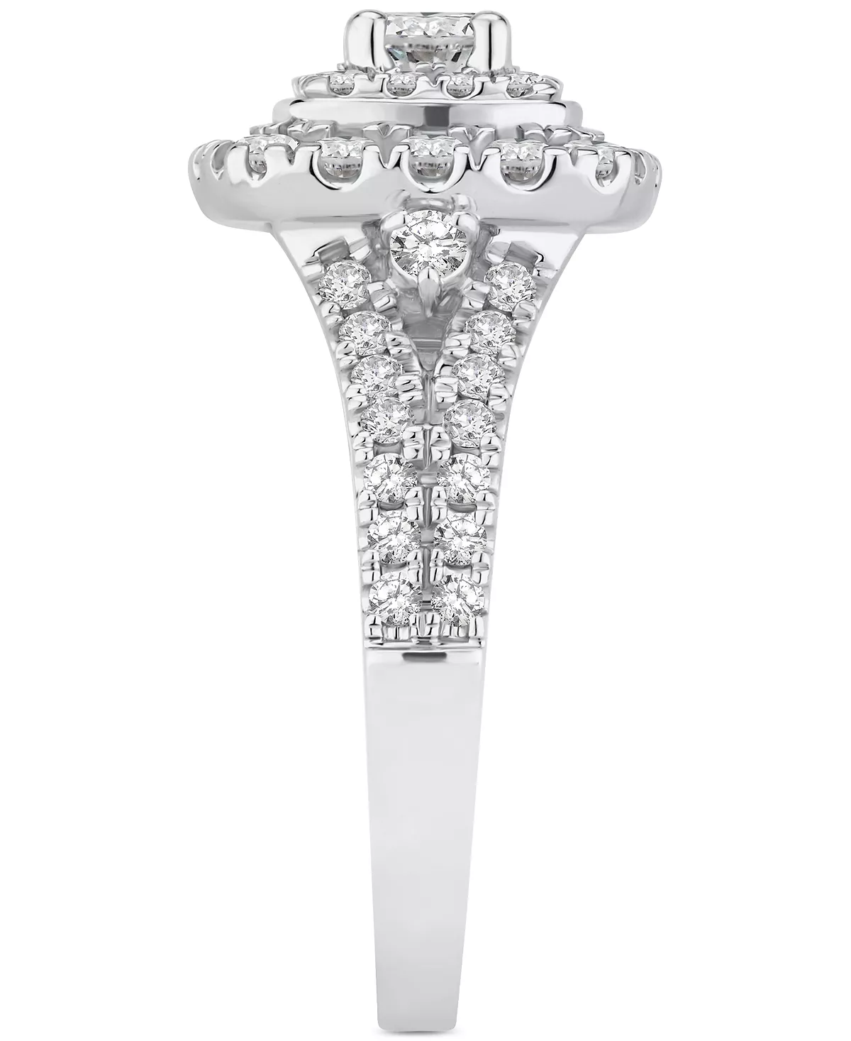 Macy's Diamond Halo Cluster Engagement Ring (1-3/8 Ct. T.w.) In 14k White Gold 4 Macy's Diamond Halo Cluster Engagement Ring (1-3/8 Ct. T.w.) In 14k White Gold - Image 4