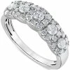 Macy's Diamond Cushion Shape Halo Cluster Ring (1 Ct. T.w.) In 14k White Gold Or 14k Gold & Rhodium