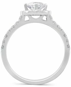 Macy's Diamond Octagon Halo Engagement Ring (1-1/4 Ct. T.w.) In 14k White Gold -rings shop 22200333 fpx