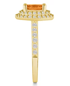 Macy's Citrine And Certified Diamond Halo Ring 8 Macy's Citrine And Certified Diamond Halo Ring -rings shop 22214827 fpx