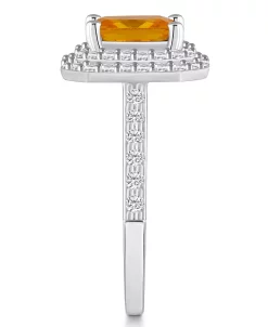 Macy's Citrine And Certified Diamond Halo Ring -rings shop 22214878 fpx