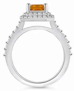 Macy's Citrine And Certified Diamond Halo Ring -rings shop 22214879 fpx