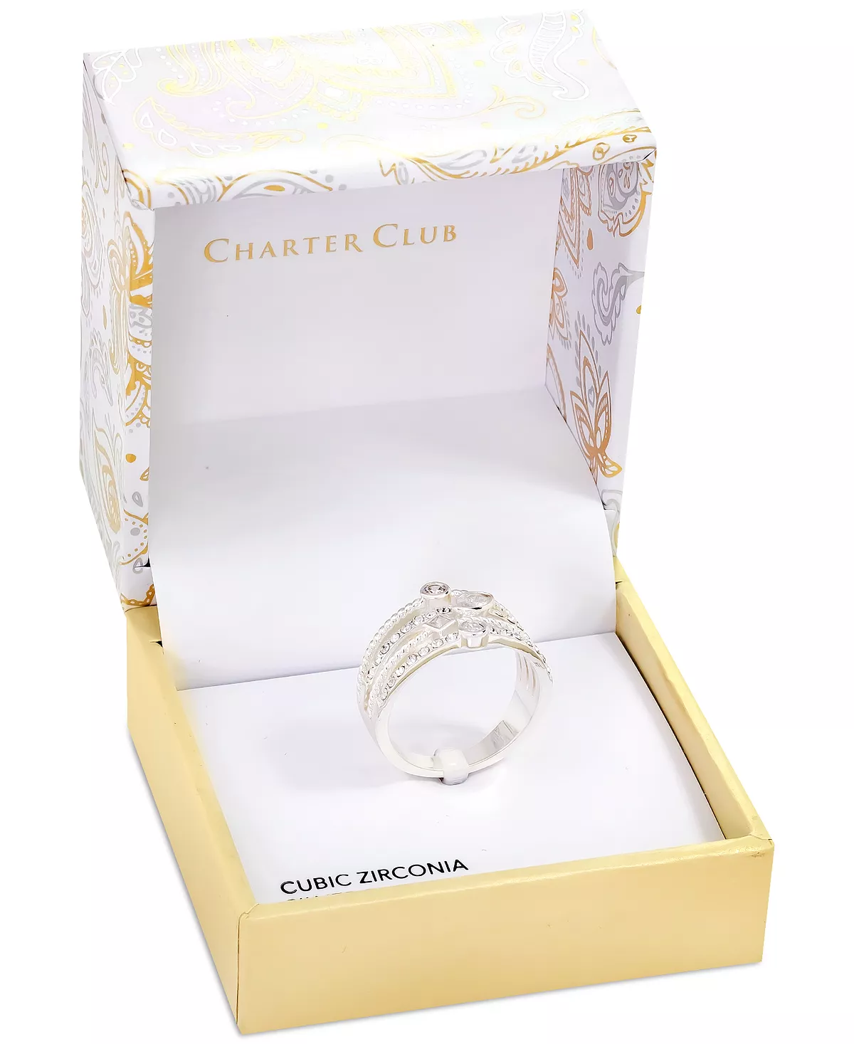 Charter Club Silver-Tone Mixed Crystal Triple-Row Ring, Created For Macy's 2 Charter Club Silver-Tone Mixed Crystal Triple-Row Ring, Created For Macy's - Image 2